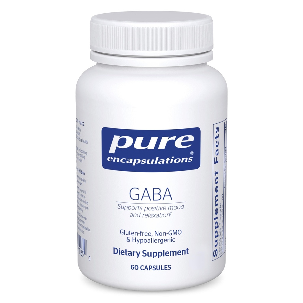 Pure Encapsulaties GABA - Supplement ter ondersteuning van ontspanning en matiging van incidentele stress - met Premium GABA Aminozuren - 60 capsules