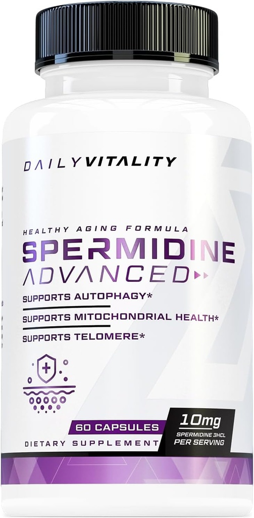 Cutler Nutrition Advanced High Absorptie Spermidine Supplement 99% Standardized Spermidine Supplement voor mannen en vrouwen voor verbeterde langdurige hartgezondheid Telomere en hersenen ondersteuning (60 porties)