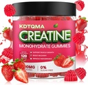 Creatine Monohydraat Gummies for Men & Women 120 CT - 5600mg Creatine Monohydraat per Serving, Kauwbare Creatine Monohydraat voor Muscle Support & Energy Boost, Sugar Free, Vegan (Strawberry Flavor)