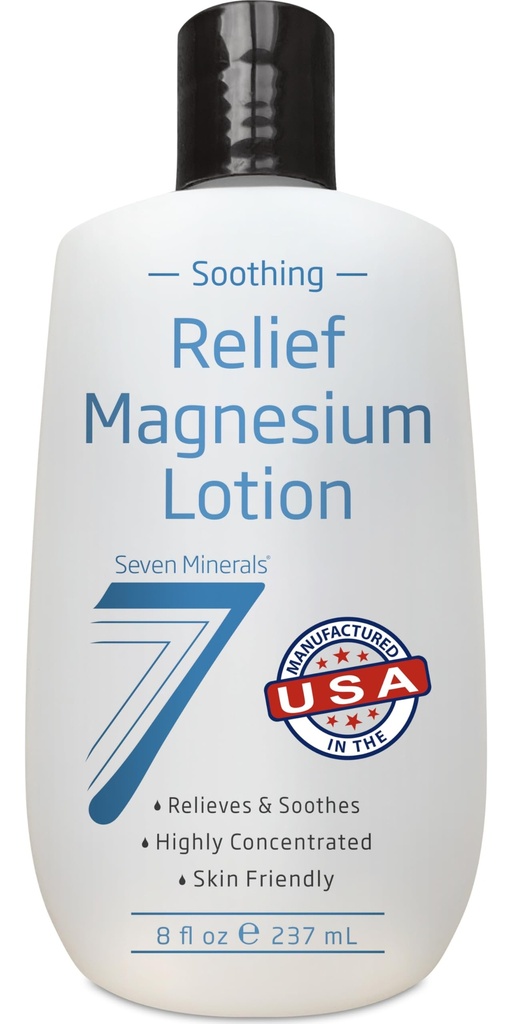 Zeven mineralen Magnesium Lotion voor slaap, kalmerende verlichting en ontspanning - Hoog geconcentreerd Magnesium voor betere slaap, voeten en gezamenlijke zorg. Niet-Greasy Lotion met huidvriendelijke ingrediënten - 8 fl oz