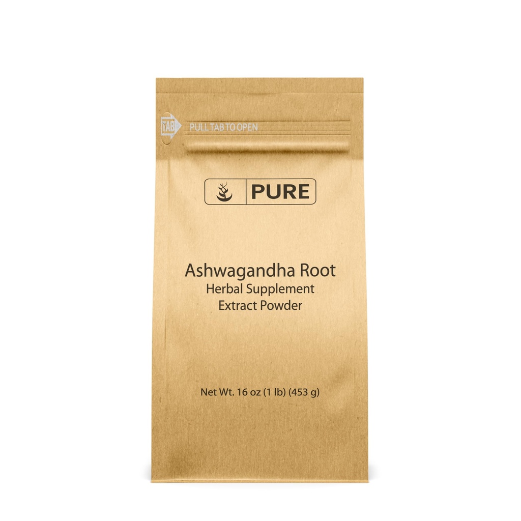 PURE ORIGINEEL INGREDIËNTEN Ashwagandha (1lb) Natuurlijk en zuiver, veganistisch, Glutenvrij, Lab-geverifieerd