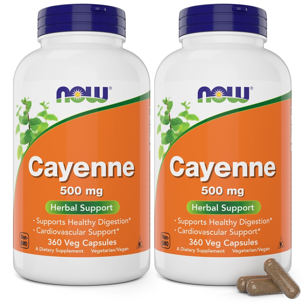Nu Cayenne (Capsicum annuum) 500 mg, 360 Veg Capsules (verpakking van 2)