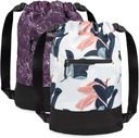 [2-Pack] Flex Cinch koord Gym Bag voor vrouwen met grafische ontwerpen 