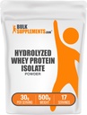 BulkSupplements.com Gehydrolyseerde Wei Proteine Isolaat Poeder - Wei Isolaat Proteïne - Unflavored & Gluten Vrij, 30g per Serving, 500g (1.1 lbs) (Pack of 1)