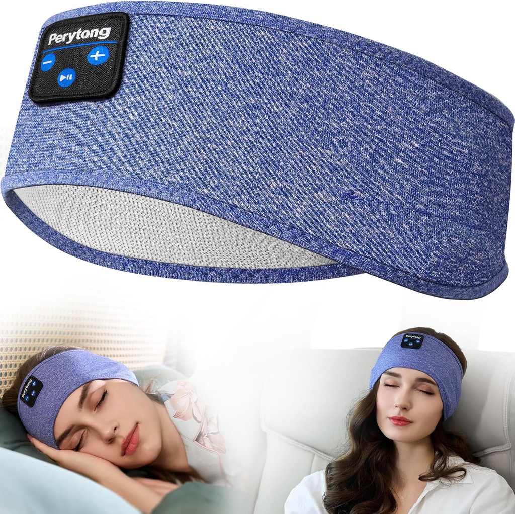 Perytong Slaapkoptelefoon, Bluetooth Sport Headband Hoofdtelefoon met Ultra-Thin HD Stereo Sprekers Perfect voor Slapen, Workout, Jogging, Yoga, Slaaploosheid, Air Travel, Meditatie