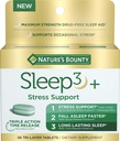 Nature's Bounty Stress Support Plus Melatonine, Sleep3 Maximale sterkte 100% Drug gratis slaaphulp, Dieetsupplement met Ashwagandha, Time Release Technology, 10mg, 56 Tri-Layered tabletten