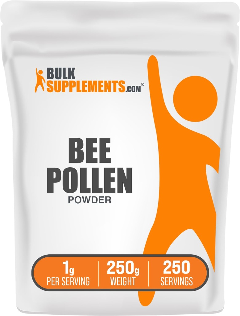 BulkSupplements.com Bee Pollen Powder - Superfood Supplement, Bee Pollen Supplement, voor Immune Ondersteuning - Glutenvrij, 1g per Serving, 250g (8.8 oz) (Pack of 1)