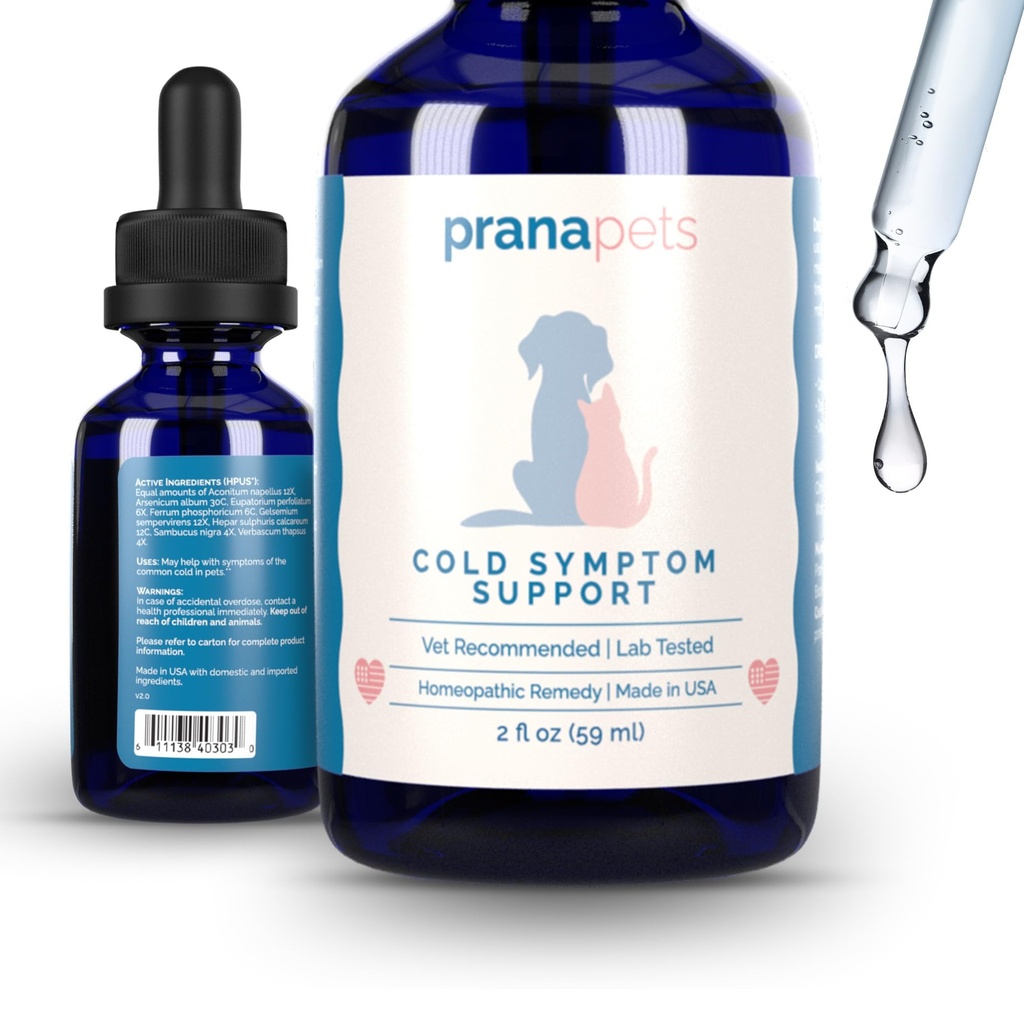 PranaPets Cold Symptoom Support voor katten en honden 
