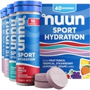 Nuun Sport Electrolyte tabletten met Magnesium, Calcium, Kalium, Chloride & Natrium, Glutenvrij & Veganistisch, Gemengde Smaken, 4 Pack (40 Servers Totaal)