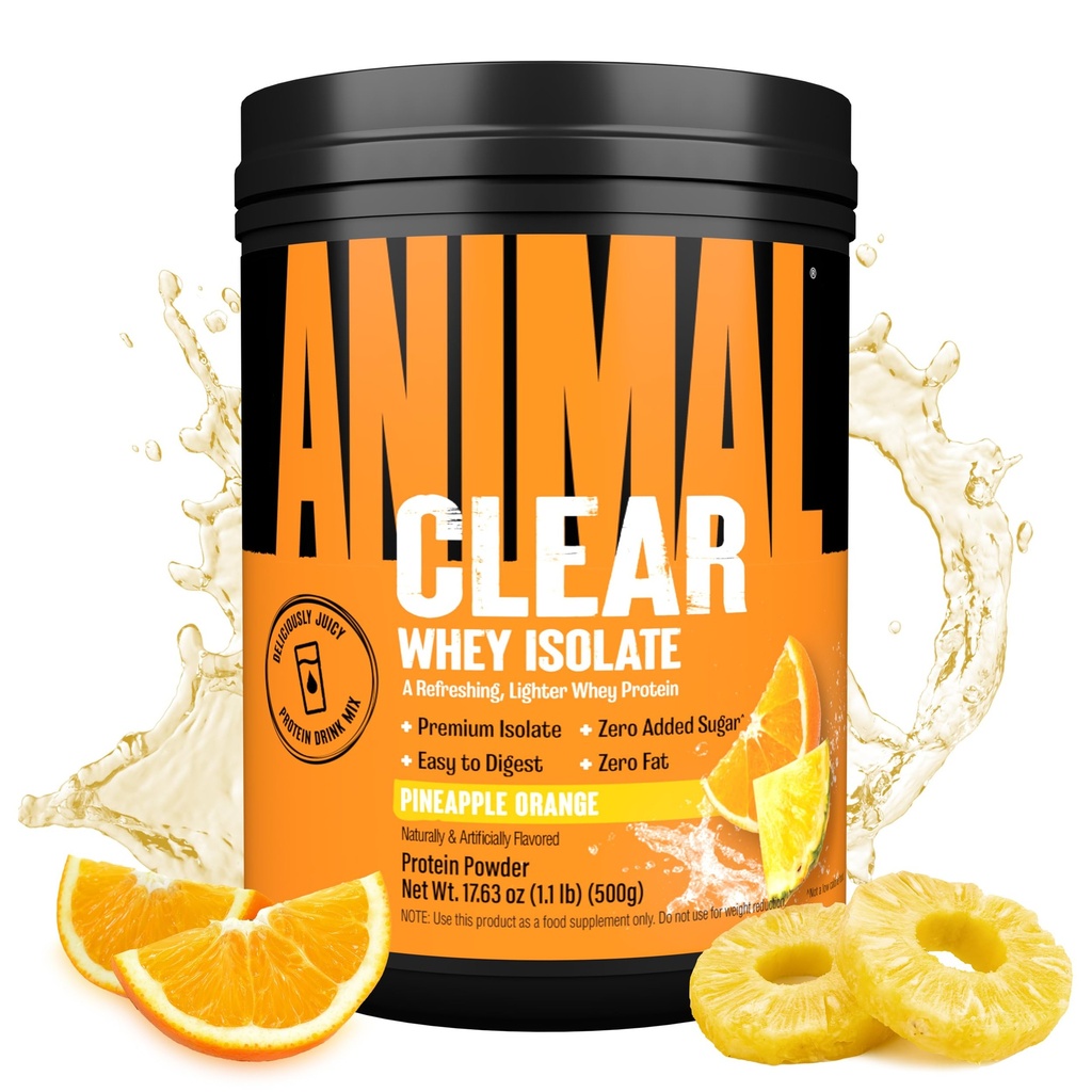 Clear Whey Isolate Protein Powder - Eenvoudig te Digest en Mix, 5g BCAA, Heerlijk sappig, Verfrissend Anytime Drink voor mannen en vrouwen, Ananas Orange 500g (20 Servings)