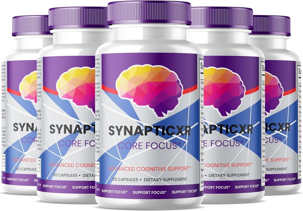 (5 Pack) Synaptische XR Core Focus Capsules, Synaptische XR Hersenkappen, Alle Natuurlijke Supplement voor Cognitieve Gezondheid & functie, SynapticXR, Synaptische XR Geavanceerde Formule 300 Capsules voor 5 maanden