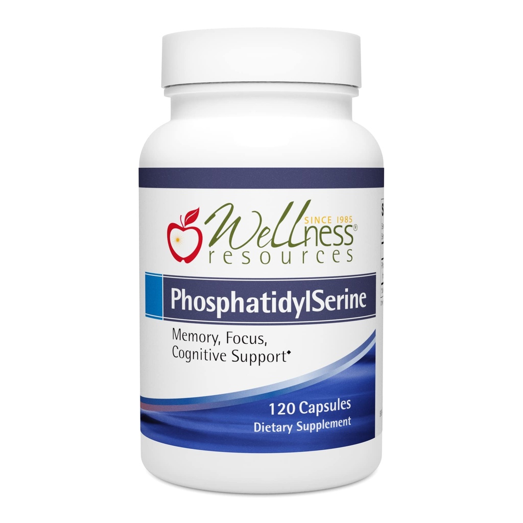 Wellness bronnen FosfatidylSerine Soy-Free Zonnebloem Bron (100 mg, 120 capsules) Non-GMO, Vegan ...