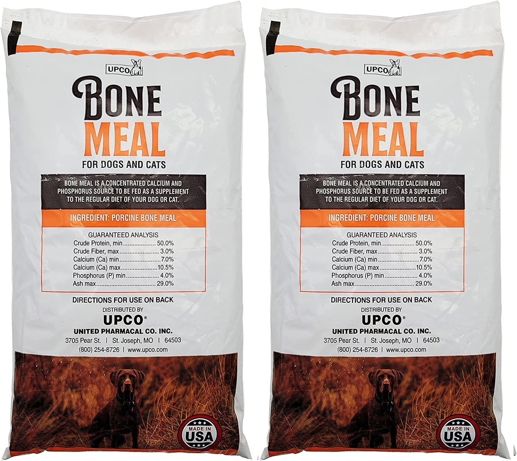 Bone Meal Gestoomd Poeder voor honden en katten 2 Pack Totaal 2 Ponden van Upco Bone Meal Made in USA