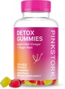 Pink Stork Detox Gummies, Apple Cider Vinegar Gummies met Ginger te helpen ondersteunen opgeblazen, Gut Health en spijsvertering, Kauwbare ACV Gummies - 44 Tel, 1 pak, 0,3 pond