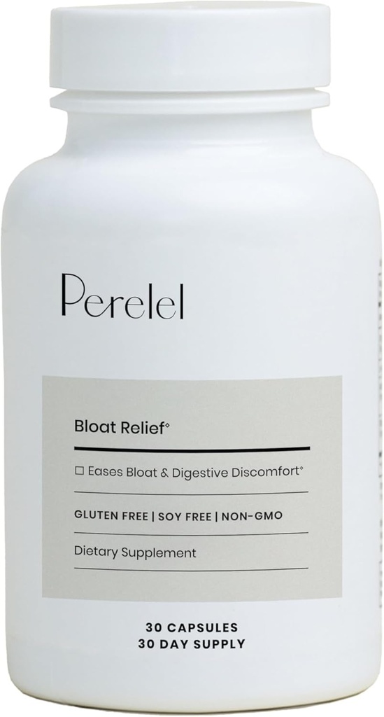 Perelel Digestief Gezondheidssupplement met biologische gember, citroenbalsem, & Venkel, ter ondersteuning van Gut Health & Digestieve Comfort, botanisch supplement voor vrouwen en mannen, soja, zuivel en glutenvrij, 30 pillen