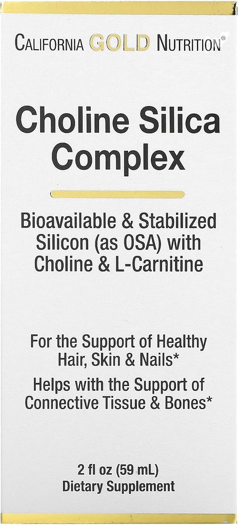 California Gold Nutrition Choline Silica Complex, Bio available & Stabilised Silica with Choline & L-Carnitine, 2 fl oz (59 ml)