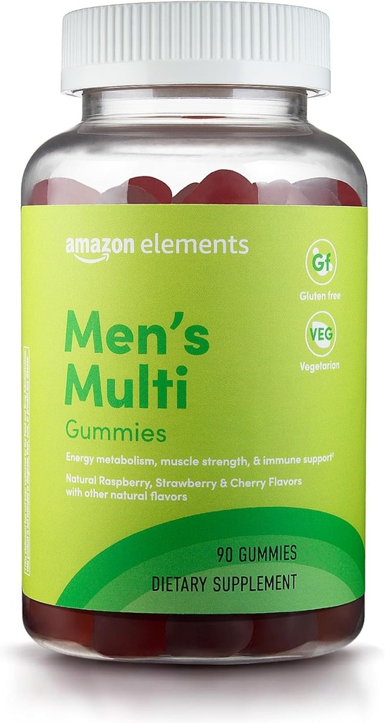 Elementen - Mannen Biologisch Multivitamine, 90 Gummies (3 Gummies per Serving), Vegetarisch, Glutenvrij, Certified Organic (Vorig Revly)