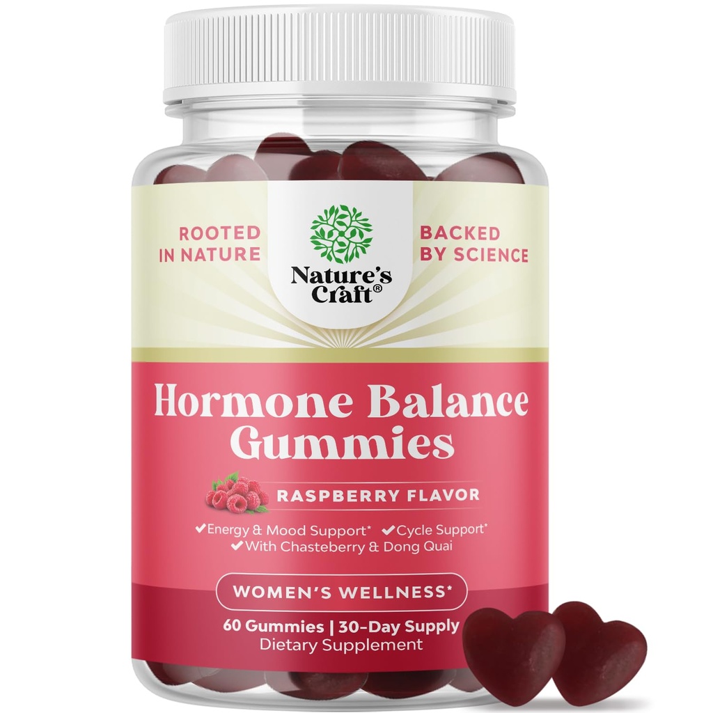 Hormonenbalans voor vrouwen Gummies of All Ages - PMS Ondersteuningssupplement voor vrouwen om Menstruele Cyclus te reguleren & Hormonale Balance Menopauze & Mood Swings met Vitamine B6 & Dong Quai - 60 Kauwen