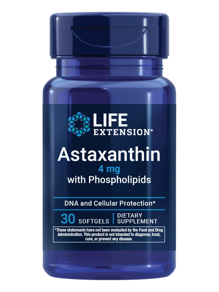Levensverlengstuk Astaxanthine met Fosfolipiden Antioxidant Support, Eye Health Algen-Ontwikkeld Glutenvrije, Non-GMO 30 Softgels