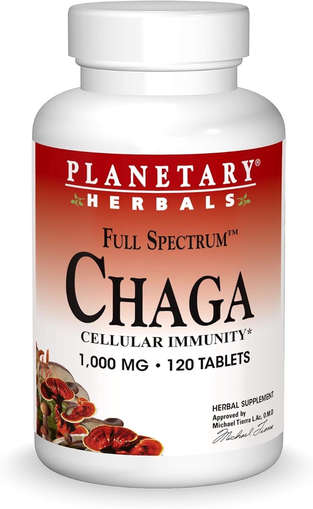 Planetaire kruiden Chaga Volledige Spectrum, Enhancer Cellular Immunity, 120 Tellen (Pack of 1)
