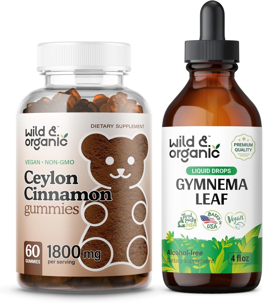 Wild & Organic Ceylon Cinnamon Gummies & Gymnema Tinctuur