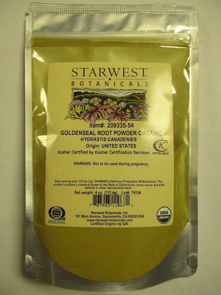 Starwest Botanicals Biologische Goudseal Wortelpoeder, 4 Ounces