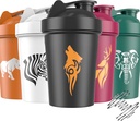 Jeela SPORTS 5 PACK Proteïne Shaker Flessen voor eiwitmixen -20 OZ- Afwasmachine Veilige Shaker Cups voor eiwitshakes - Shaker Cup voor Blender Proteïne Shaker Fles voor Shakes Proteïne Shake Blender
