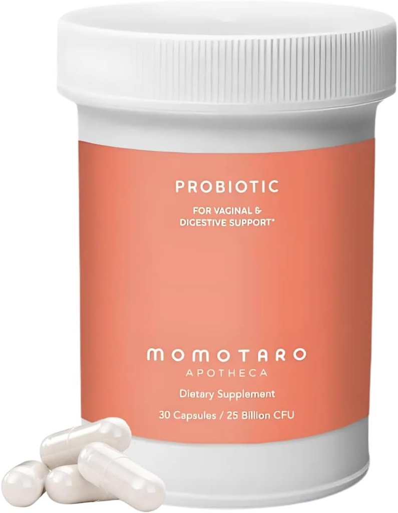 MOMOTARO APOTHECA Biologische Probiotica voor vrouwen Vaginale & spijsverteringssupplement, 25 miljard CFU - Prebiotica & Lactobacillus Blend Supplementen - Vrouwelijke gezonde vaginale Odor & Flora - 30 capsules