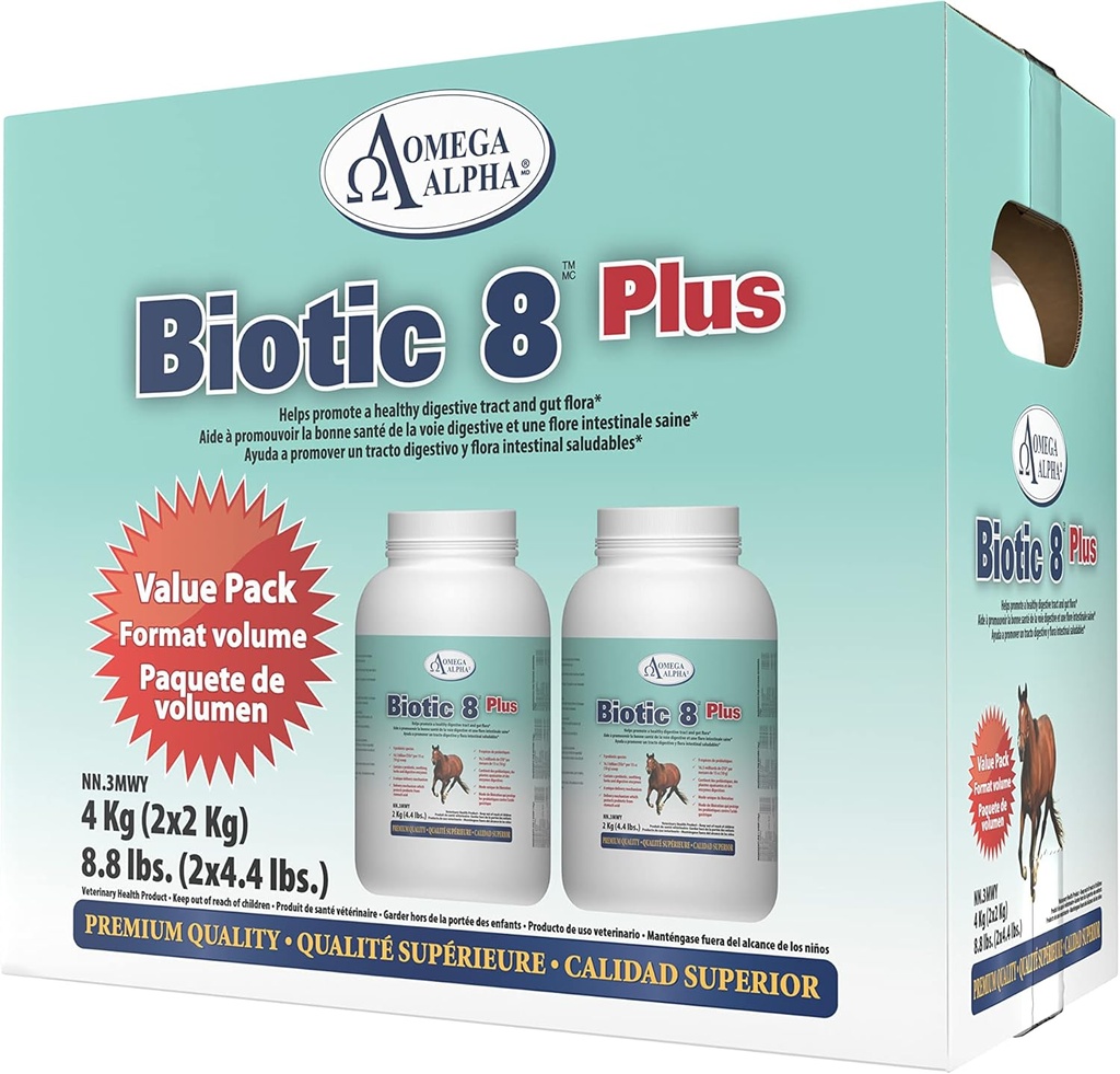 Omega Alpha Biotic 8 Plus 8.8lbs (2 X 4.4lbs.) voor paarden