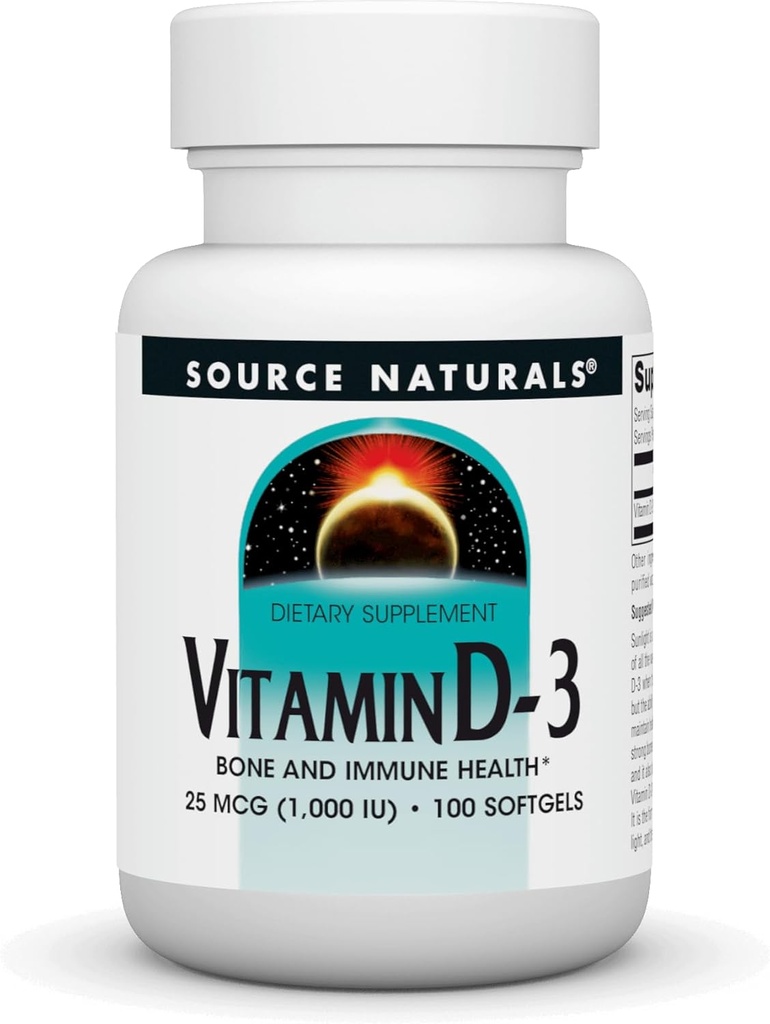 Bron Naturals Vitamine D-3 1000 ie Ondersteunt Bone & Immune Health* - 100 Softgels