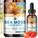 Sea Moss Liquid Drops Supplement, Irish Sea Moss with Sousop Black Elderberry Ashwagandha Burdock Root - Multivitamines Seamoss Liquid Drops Ondersteuning Antioxidant, Immune, Skin Gut Health, 2 Fl Oz