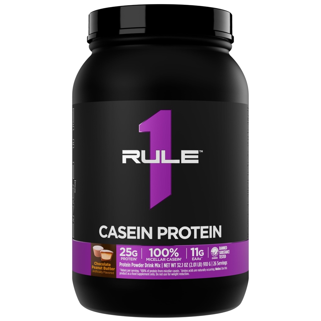 Regel 1 Caseïne Proteïne - 25g Proteïne en 11g EAA's per portie van Slow-Release Micellar Caseïne voor Overnight Recovery en Sustained Delivery Tussen Maaltijden (2 Pond, Chocolade Pindakaas)