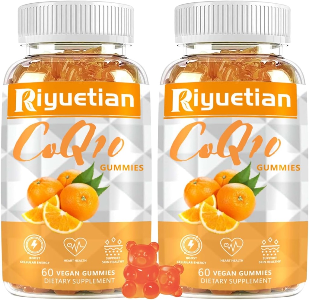 2 packCOQ10 Gummies - CoQ10 500mg + Omega-3 EPA/DHA + Magnesium Glycinate + Zinc Citrate, to Support Heart Health, Energy Production, Immune System & Mineral Absorption
