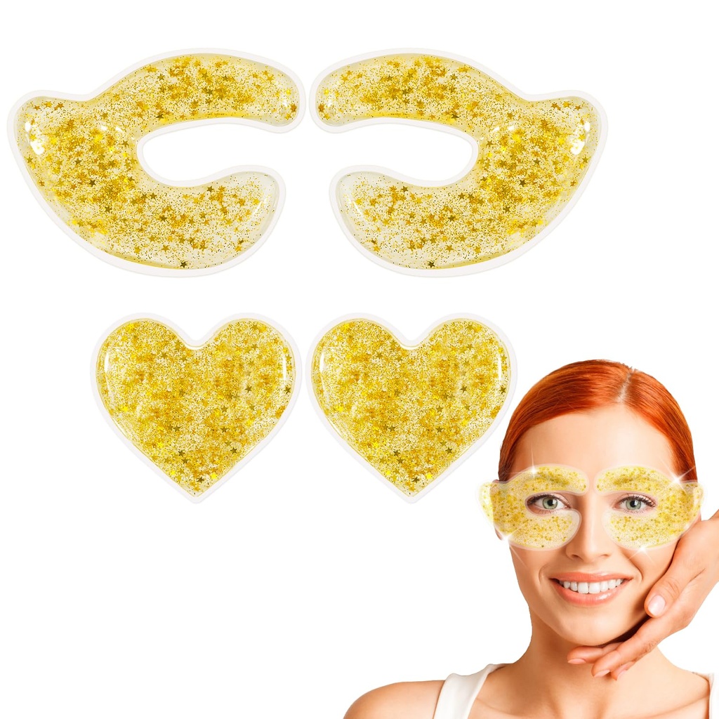 Herbruikbare Gel Eye Pads - Koelen en warmen van ogen Compress voor het verminderen van gezwollenheid, cirkels, rimpels en roodheid - pijnverlichting en ontspanning