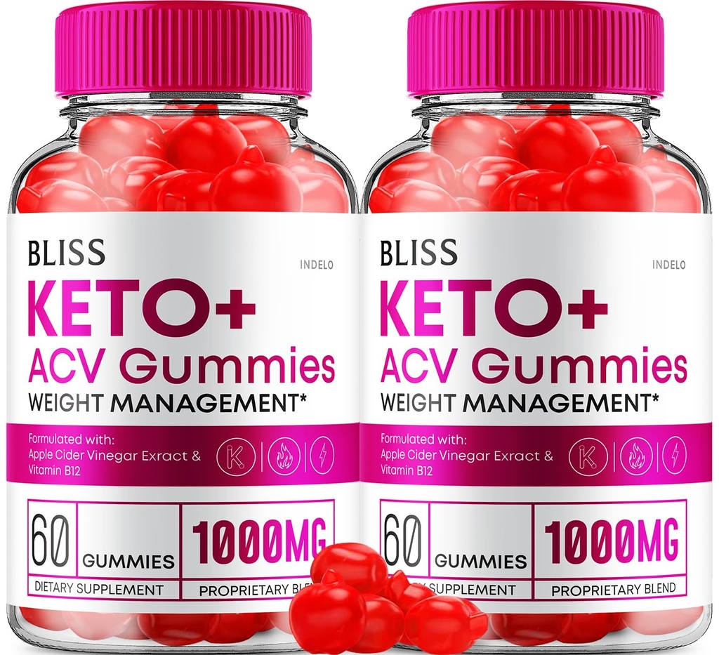 (2 Pack) Bliss Keto ACV Gummies Advanced Weight Loss, Bliss Keto + ACV Gummies Apple Cider Vinegar Keto Bliss ACV Gummies Dieetsupplement Bliss Keto Gummies Reviews (120 Gummies)