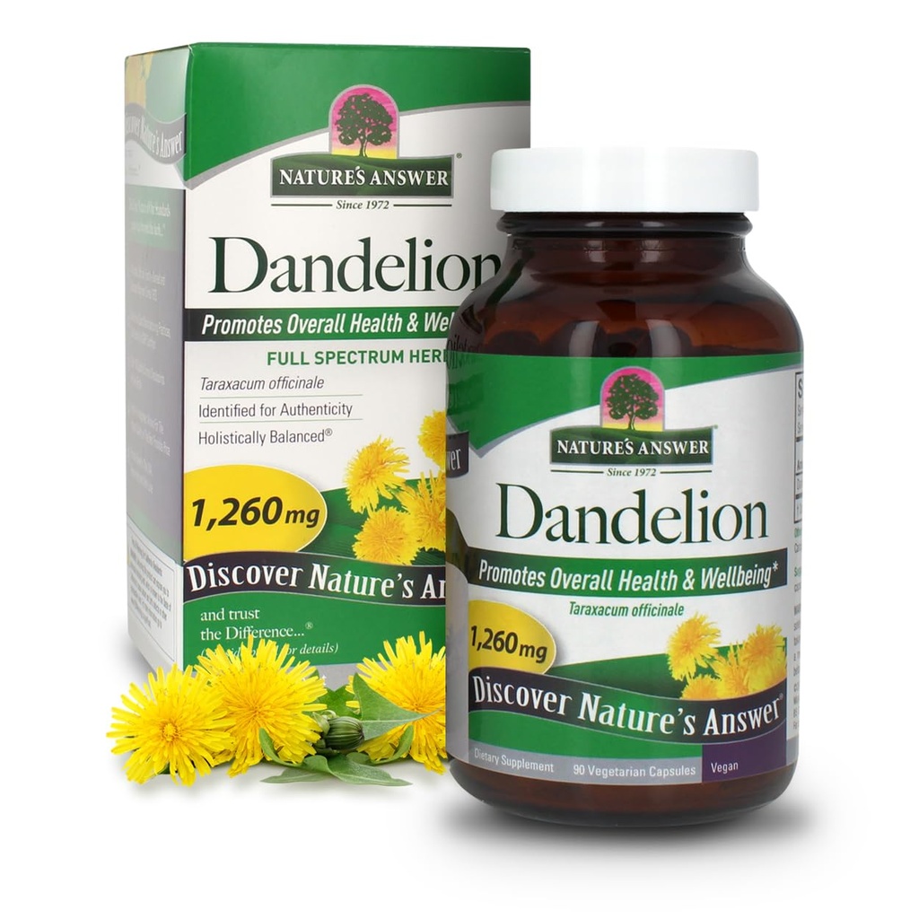 Nature's Antwoord Dandelion Root Vegetarian Capsules, 90-Count