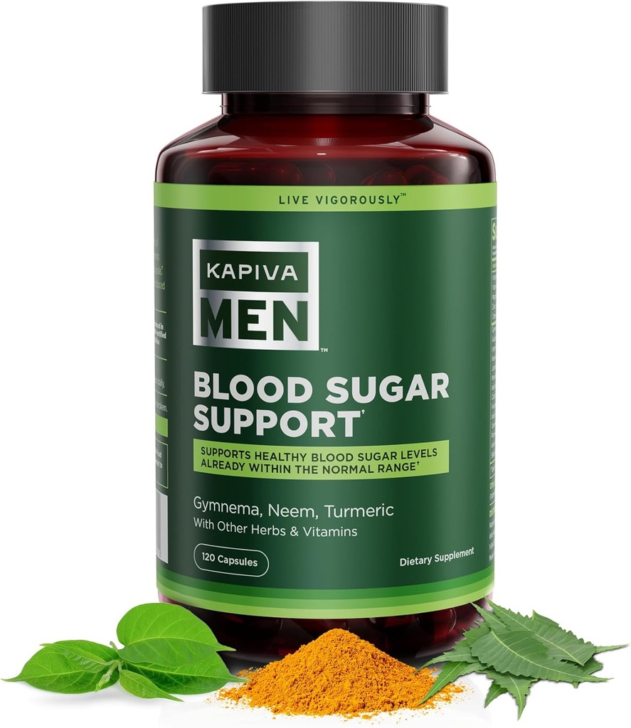 Blood Sugar Support Supplement met Gymnema, Neem, Kurkuma, en andere kruiden en vitaminen, Ondersteunt normale bloedsuiker niveaus, 60 dagen levering, 120 capsules