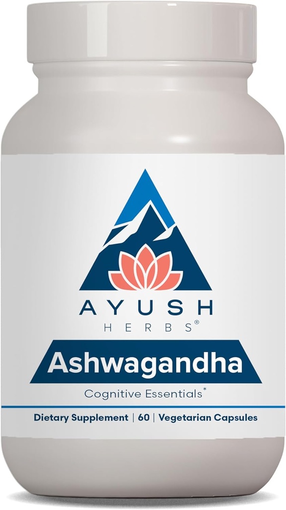 Ayush Kruiden Ashwagandha Capsules - Ashwagandha voor mannen en vrouwen, Ashwagandha Supplementen, Pure Ashwagandha Root Powder for Stress, 500mg per pil - 60 Vegetarische Capletes (1 telling)