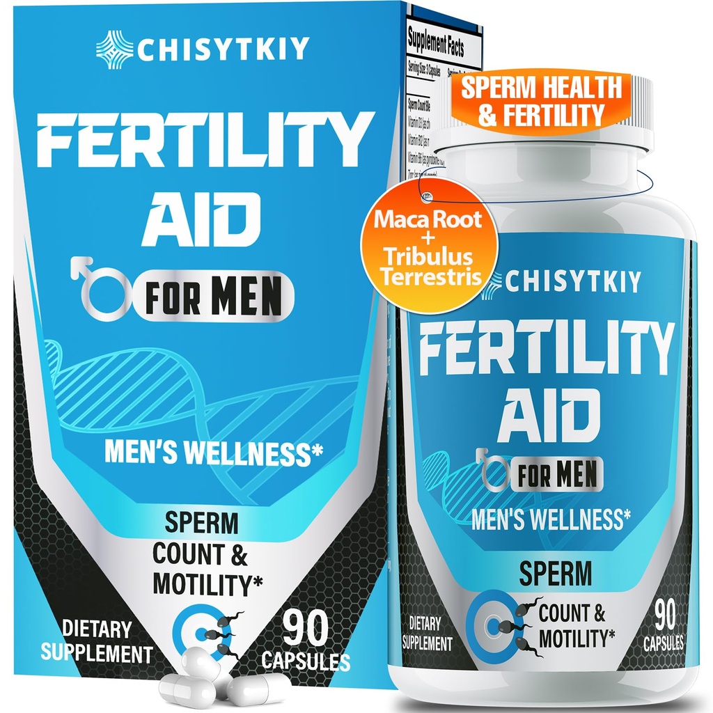 Mannelijke Vruchtbaarheid Supplementen, Geavanceerde Vruchtbaarheid Supplement voor mannen Optimale Sperma Count Motiliteit & T-niveau met Maca Root, Tribulus Terrestris, Zink, CoQ10, Preceptie voor Hem, 90 Caps