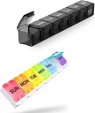 2 Pack Extra grote pil Organizer, Sukuos Weekly pil Box, Pill Case, Medicine Organizer voor Vitaminen, Visolie of Supplementen