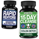 15 dagen Reinigen van de Colon Detox met natuurlijke Laxative - met - Snelle Rehydr8 Electrolyte Supplementen Preventie van krampen en ondersteunt spier endurance en herstel - 100 capsules