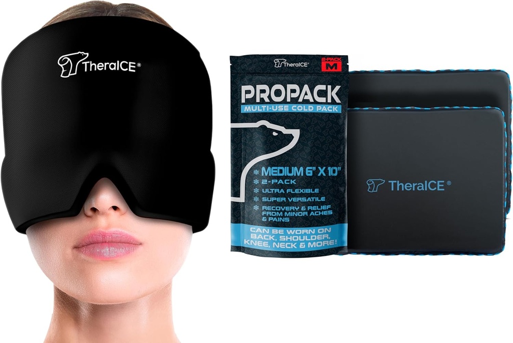 TheraICE Hoofdpijn & Migraine Relief Hat & TheraICE PROpack Ice Pack