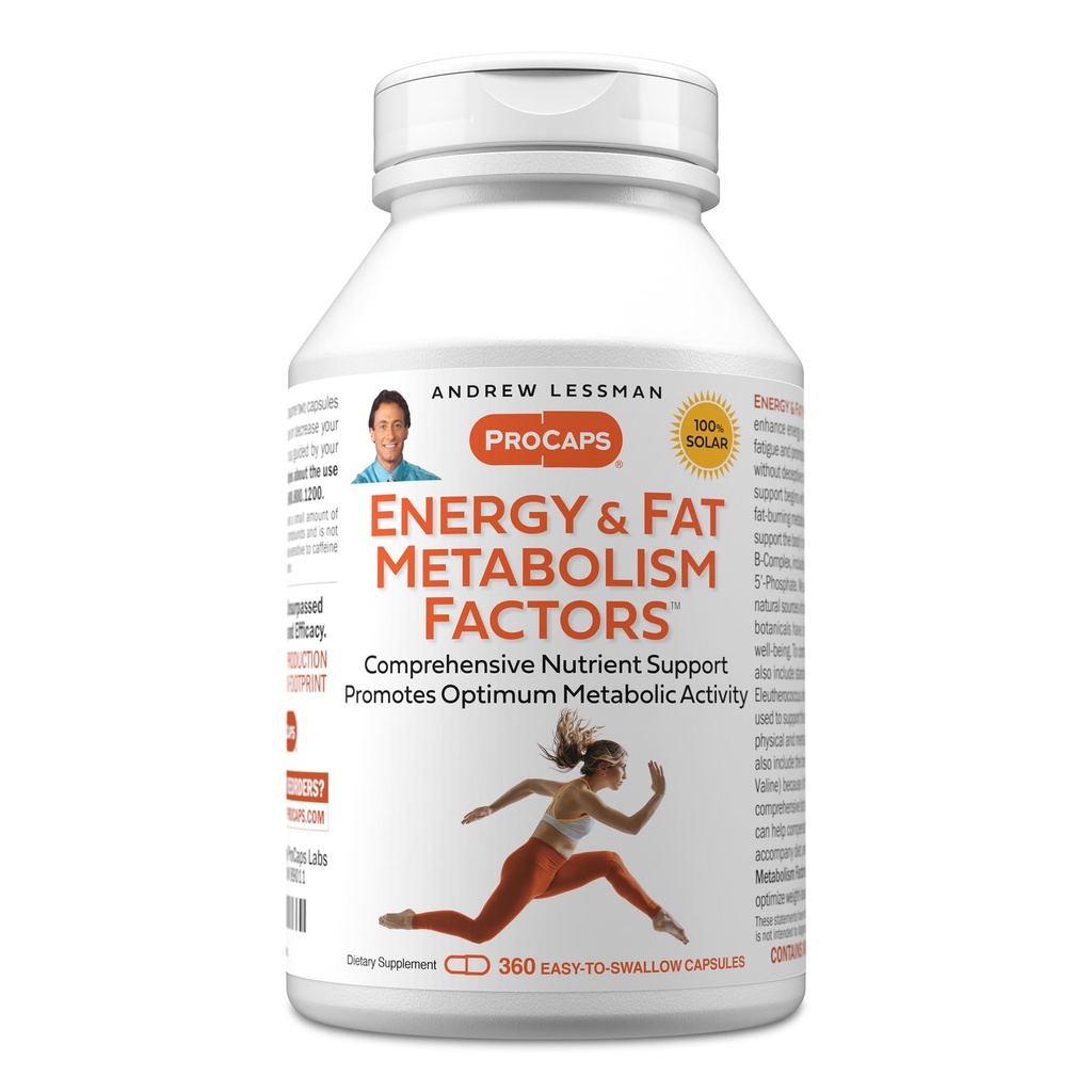 ANDREW LESSMAN Energie- en vetmetabolismefactoren 360 Capsules - Bevordert optimale vetverbranding en energiemetabolisme, met carnitine, groene thee, Guarana, Ginseng, B-complex. Gemakkelijk te slikken capsules