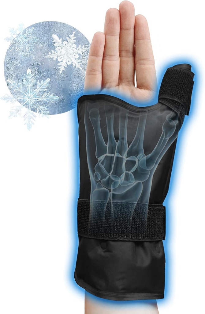 Wrist Ice Pack Wrap, Gel Compression Support, Flexible Hot & Cold Brace for Hand Injuries Reusable, Rheumatoid, Tendinitis, Swelling, Carpal Tunnel, Arthritis, Cold Pack for Pain & Muscle Therapy