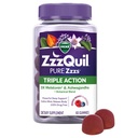 ZzzQuil PURE Zzzs Triple Action, Melatonine Gummies, Melatonine 6mg, 3X Melatonine, Slaaphulp met Ashwagandha, Kalm Mood, Antioxidant Action, Slaapmiddelen voor volwassenen, 60 Slaap Gummies