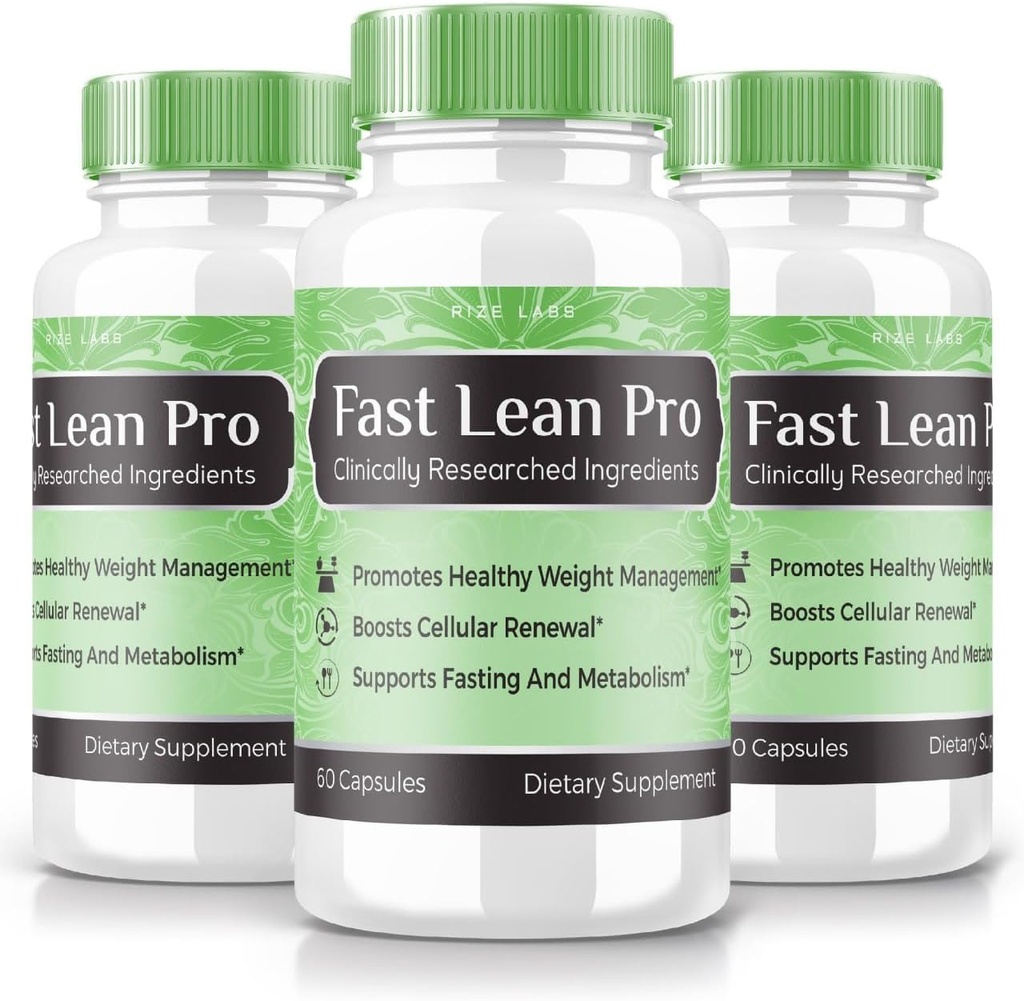 rize labs - Fast Lean Pro Dietary Supplement, Advanced Formula Capsules voor extra sterkte, niet GGO, bevordert gezond gewicht management (180 capsules) (Officiële verpakking van 3)