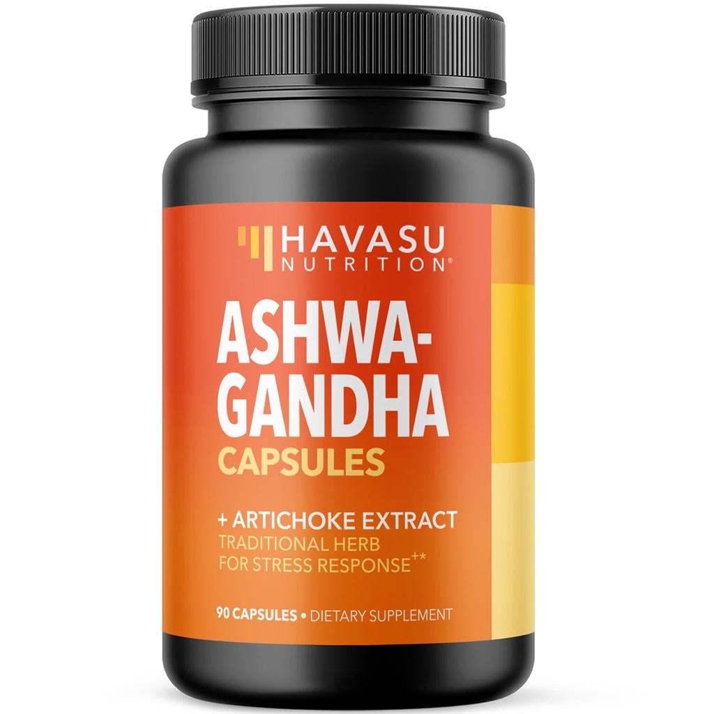 Ashwagandha 1000mg met Artichoke Extract - Ashwagandha Capsules voor Stress, Mood en Energie Ondersteuning - Adaptogenic Herbal Ondersteuning voor mannen en vrouwen - 90 Vegan, Non-GMO Capsules, 45 Servings
