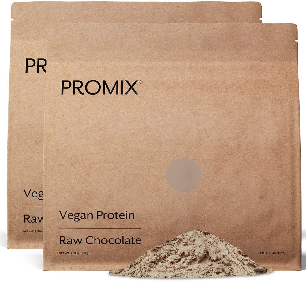 ProMix Nutrition Plant-Based Vegan Protein Powder, Raw Chocolate - Pea Protein & Vitamin B-12 - Post Workout Fitness & Nutrition Shakes, Smoothies, Bakken & Cooking Recepten - 5 Pond (pakket van 2)