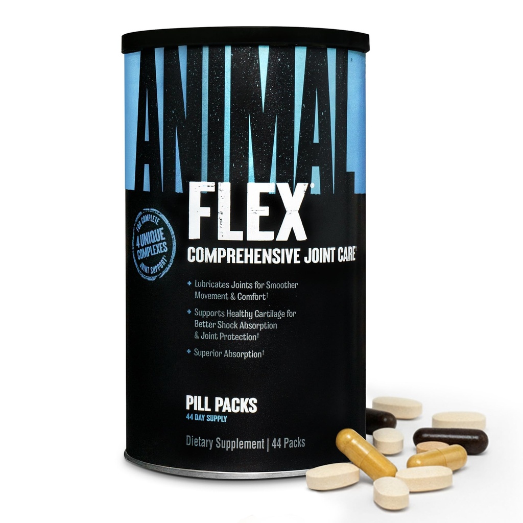 Animal Flex - Glucosamine Chondroitin Joint Supplement for Women and Men Discomfort with Turmeric, MSM, Boswellia for Cartilage, Joint Health, Muscles, Back, Knies, Schouders, and Hip, 44 Packs