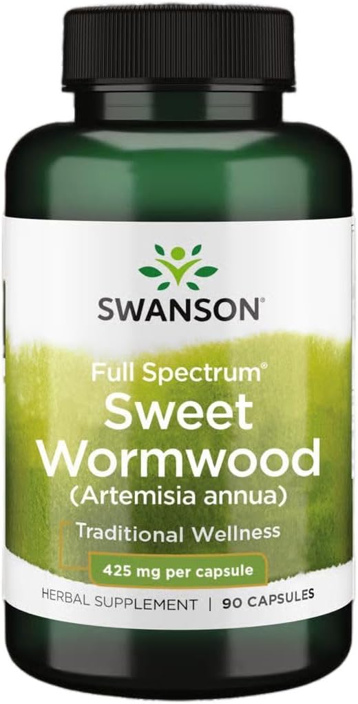 Swanson Sweet Wormwood - May Promote GI Gut Health, Microbial Balance & Digestief Health Support - Herbal Supplement with Artemisinin - (90 Capsules, 425mg Each)